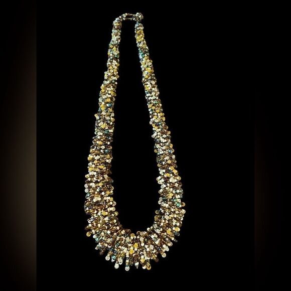 BEADED EARTHTONE NECKLACE - Picture 3 of 4